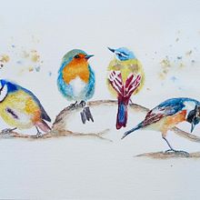 My project for course: Artistic Watercolor Techniques for Illustrating Birds. Projekt z dziedziny Trad, c, jna ilustracja, Malowanie akwarelą, R, sunek realist, czn, Ilustracja naturalist i czna użytkownika shanagarcia - 09.08.2022