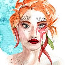 My project for course: Illustrated Portrait in Watercolor. Projekt z dziedziny Trad, c, jna ilustracja,  Sztuki piękne,  Malarstwo,  R, sunek, Malowanie akwarelą, Portret,  R, sunek art, st i czn użytkownika Cristina Nava - 10.08.2022