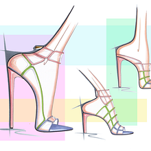 STRAPPY HEEL Ein Projekt aus dem Bereich Design, Schuhdesign, Produktdesign, Traditionelle Illustration und Skizzenentwurf von BATTASSI - 10.08.2022
