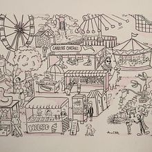 LA FERIA  . Ilustrasi tradisional, Membuat sketsa, Gambar Pensil, Menggambar, Lukisan Cat Air, Buku sketsa & Ilustrasi Tinta proyek oleh Ana Cristina Hdz - 04.10.2022