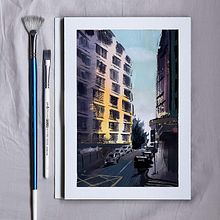 Hong Kong urban landscape: Gouache Painting of Urban Landscapes. Projekt z dziedziny Trad, c, jna ilustracja,  Malarstwo i Malowanie gwaszami użytkownika Becky Isjwara - 10.08.2022