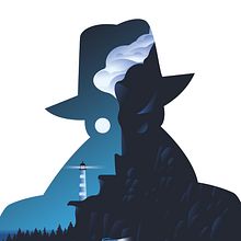 Book cover for noir detective "Landscapes of Hummfred" Ein Projekt aus dem Bereich Traditionelle Illustration von Ilya Guk - 09.08.2022