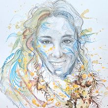 Mi proyecto del curso: Retrato experimental con tinta, alcohol y té. Fine Arts, Painting, Drawing & Ink Illustration project by Maria Del Prado Guijarro - 09.02.2022