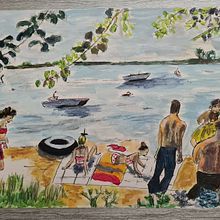 2me projet du cours : Acrylique et aquarelle : créez des esquisses à main levée par @vileg suite au cours de @mokshini . Un progetto di Illustrazione tradizionale, Bozzetti, Pittura, Pittura acrilica e Pittura ad acquerello di Virginie - 13.08.2022