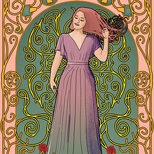 Mi proyecto del curso: Retrato ilustrado con estilo art nouveau. Traditional illustration, Fine Arts, Digital Illustration, Portrait Drawing, Artistic Drawing, Digital Drawing, and Digital Painting project by igna_mar_riv - 08.15.2022