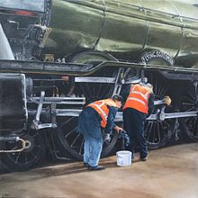 Flying Scotsman: My project for course: Introduction to Photorealism for Oil Painting. Projekt z dziedziny  Malarstwo, R, sunek realist, czn i Malarstwo olejowe użytkownika julie_macbean - 15.08.2022