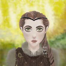 mujer vikinga. Traditional illustration project by Ivette C Valdivia Gomez - 08.13.2022