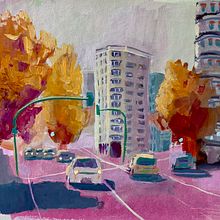 My project for course: Gouache Painting of Urban Landscapes. Traditional illustration, Painting, and Gouache Painting project by pip - 08.11.2022