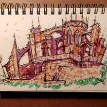 Dibujo arquitectónico ( solo disponía de estos 5 marcadores ). Sketching, Drawing, Architectural Illustration, Sketchbook & Ink Illustration project by Cristina Arriaran - 08.16.2022