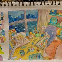 My project for course: Exploratory Sketchbook: Find Your Drawing Style. Un proyecto de Ilustración tradicional, Bocetado, Creatividad, Dibujo, Pintura a la acuarela, Sketchbook y Pintura gouache de lopuishanloma - 01.08.2022