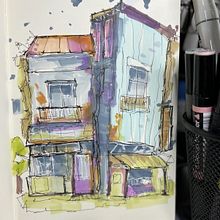 Mi proyecto del curso: Dibujo arquitectónico expresivo con marcadores de colores. Projekt z dziedziny Sketching,  R, sunek,  R, sunek architektoniczn, Sketchbook,  R i sunek atramentem użytkownika Christel - 10.08.2022