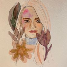 Meu projeto do curso: Retrato ilustrado em aquarela. Traditional illustration, Fine Arts, Painting, Drawing, Watercolor Painting, Portrait Drawing, and Artistic Drawing project by Rebecca Tavares - 08.16.2022