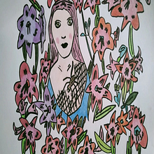 Chica arana con flores. Projekt z dziedziny Trad, c i jna ilustracja użytkownika regina castilla agusti - 16.08.2022