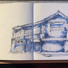 Sketch 1. Grey + Blue + Black. Sketching, Drawing, Architectural Illustration, Sketchbook & Ink Illustration project by monad - 08.17.2022