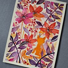 Blumen- und Katzen-Komposition mit Aquarell ;). Een project van Traditionele illustratie, Schilderij, Aquarelschilderen y  Botanische illustratie van Judith - 17.08.2022