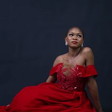 Red Velvet Dress. Design, Fashion Design, Patternmaking, Dressmaking, Sewing, Arts, and Crafts project by Chinelo Bally - 08.17.2022