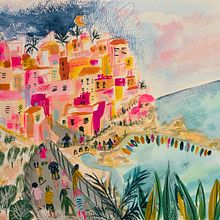 Manarola, cinque terre. Een project van Traditionele illustratie,  Schetsen,  Tekening,  Architecturale illustratie, Sketchbook y Schilderen met gouache van marie_skaya - 18.08.2022