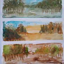 Mi proyecto del curso: Paisajes naturales en acuarela. Fine Arts, Painting, and Watercolor Painting project by Clara Dominguez - 08.18.2022
