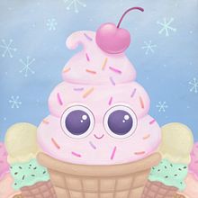 Ice Cream in 3 Styles. Traditional illustration, Digital Illustration, and Digital Drawing project by Ellen Seal - 08.08.2022