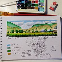 Alsace: Caderno de viagem em aquarela. Traditional illustration, Watercolor Painting, Architectural Illustration, and Sketchbook project by gabrielamarilyne - 08.18.2022