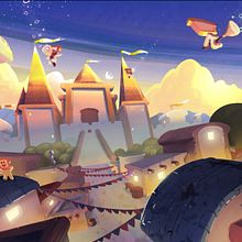 2D BACKGROUND - SandWitch Academy - Proceso. Traditional illustration, Digital Illustration, and 2D Animation project by Misael Méndez - 03.24.2022