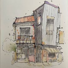 My project for course: Expressive Architectural Sketching with Colored Markers. Un progetto di Bozzetti, Disegno, Illustrazione architettonica, Sketchbook e Illustrazione con inchiostro di Yve - 20.08.2022