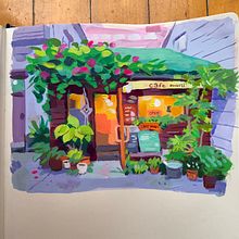 My project for course: Gouache Painting of Urban Landscapes. Traditional illustration, Painting, and Gouache Painting project by Genevieve Kote - 08.20.2022