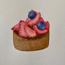 My project for course:  Flavorful Food Illustration with Watercolor. Een project van Traditionele illustratie,  Beeldende kunst, Schilderij y Aquarelschilderen van mapskimember - 21.08.2022