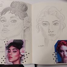 My project for course: Portrait Sketchbooking: Explore the Human Face. Projekt z dziedziny Sketching,  R, sunek, Portret,  R, sunek art, st, czn i Sketchbook użytkownika marina - 21.08.2022