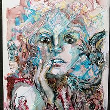 Il mio progetto del corso: Ritratto sperimentale con inchiostro, tè e alcol. Fine Arts, Painting, Drawing & Ink Illustration project by Giuseppina Capalbo - 08.20.2022