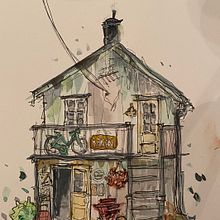 My project for course: Expressive Architectural Sketching with Colored Markers. Projekt z dziedziny Sketching,  R, sunek,  R, sunek architektoniczn, Sketchbook,  R i sunek atramentem użytkownika Renate Johansen - 21.08.2022
