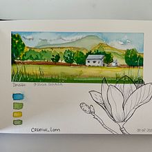 Mijn project van de cursus: Een reisschetsboekje maken met aquarel. Traditional illustration, Watercolor Painting, Architectural Illustration, and Sketchbook project by Lonneke Tap - 08.22.2022