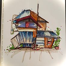 My project for course: Expressive Architectural Sketching with Colored Markers . % Kim tarafından hazırlanan Eskiz çizimi, Çizim, Mimari İllüstras, on, Eskiz defteri, Mürekkep İllüstras, Ve onu projesi - 08.22.2022