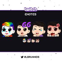 Twitch Pack Emotes. Traditional illustration, and Design project by Laura Brunneis - 08.22.2022