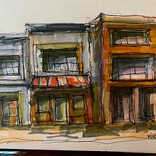 My project for course: Expressive Architectural Sketching with Colored Markers. Un proyecto de Bocetado, Dibujo, Ilustración arquitectónica, Sketchbook e Ilustración con tinta de mirimigue93 - 23.08.2022