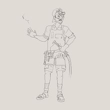 Ethan Character Deisngn from Even' Amundsens' "Concept Art: Character Design & Worldbuilding" Ein Projekt aus dem Bereich Traditionelle Illustration, Design von Figuren, Digitale Illustration, Concept Art, Digitale Zeichnung und Digitale Malerei von Patrick Lu - 21.04.2022