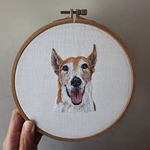 My project for course: Embroidered Pet Portraits: The Thread Painting Technique. Projekt z dziedziny  Haft, Ilustracja naturalist, czna, Wzornictwo tekst i liów użytkownika winginez - 23.08.2022