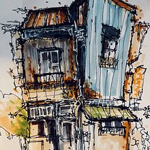 My project for course: Expressive Architectural Sketching with Colored Markers. Sketching, Drawing, Architectural Illustration, Sketchbook & Ink Illustration project by Jerneja Kraigher - 08.23.2022