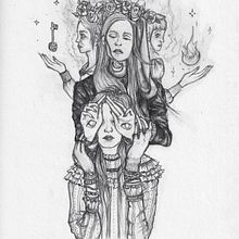 The Hekate.. Ink Illustration project by Priscila De Sá Carey - 08.24.2022