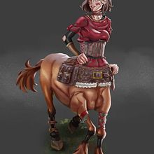 Gudrilda, la princesa centáuride . Traditional illustration, Character Design, Digital Illustration, Concept Art, Digital Drawing, and Digital Painting project by Moises Briceño - 08.23.2022