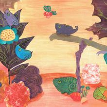 Mój projekt z kursu: Dziecięca ilustracja narracyjna w technice mixed media. Projekt z dziedziny Trad, c, jna ilustracja,  Kolaż, R, sunek ołówkiem, Ilustracje dla dzieci, Narracja, Malowanie gwaszami i Książka obrazkowa użytkownika Anna Gruchała - 30.08.2022