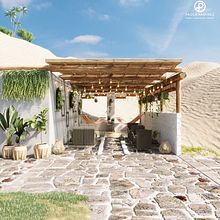 Terraza de Hotel Villa Jazmin . Design, Interior Design, L, scape Architecture, and 3D project by Paola Ramirez Chuman - 08.24.2022