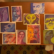 6th Stylized Portrait Painting In Gouache First COLLECTION. Traditional illustration, Gouache Painting, and Painting project by Dietrich Adonis (Ordoñez) - 08.20.2022