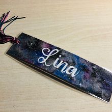 Lesezeichen mit Universum & Handlettering. Pintura projeto de Dodi Draussen - 26.08.2022