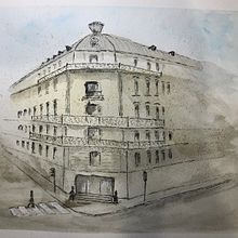 My project for course: Architectural Sketching with Watercolor and Ink. Sketching, Drawing, Watercolor Painting, Architectural Illustration, Sketchbook & Ink Illustration project by Zbynek Jara - 08.26.2022