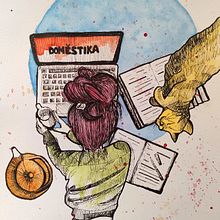 Il mio progetto del corso: Illustrazione con tecniche manuali di tratteggio e dripping. Character Design, Fine Arts, Painting, Watercolor Painting, Portrait Drawing, and Artistic Drawing project by sarag29 - 08.26.2022