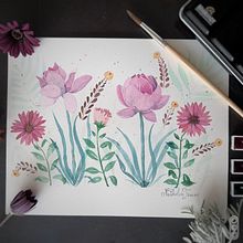 Mi proyecto del curso: Creación de una composición floral con acuarela. Un progetto di Illustrazione tradizionale, Belle arti, Pittura, Pittura ad acquerello, Illustrazione botanica e Illustrazione naturalistica di Nathalia Freire Iturriaga - 27.08.2022
