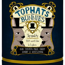 Packaging Illustration: Top hats for bunnies. Un proyecto de Diseño, Ilustración tradicional, Packaging, Diseño de producto, Ilustración digital y Hand lettering de Veronika Skýbová - 27.08.2022
