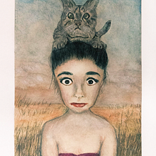 Gata Mixta sobre papel. Traditional illustration, and Painting project by M. Gerardo Rodríguez - 08.28.2022