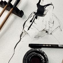 Mein Kursprojekt: Künstlerische Tuschemalerei mit chinesischer Tinte. Un proyecto de Ilustración tradicional, Bellas Artes, Pintura, Dibujo a lápiz, Dibujo de Retrato, Dibujo artístico e Ilustración con tinta de zou wei - 28.08.2022